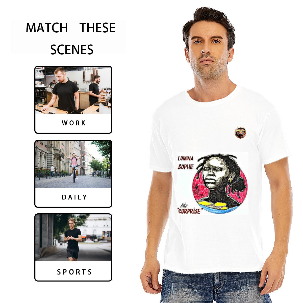 Unisex ✊🏾 T-shirt Unisex LUMINA SOPHIE Blanc - Héroïne Martiniquaise | MATNIK